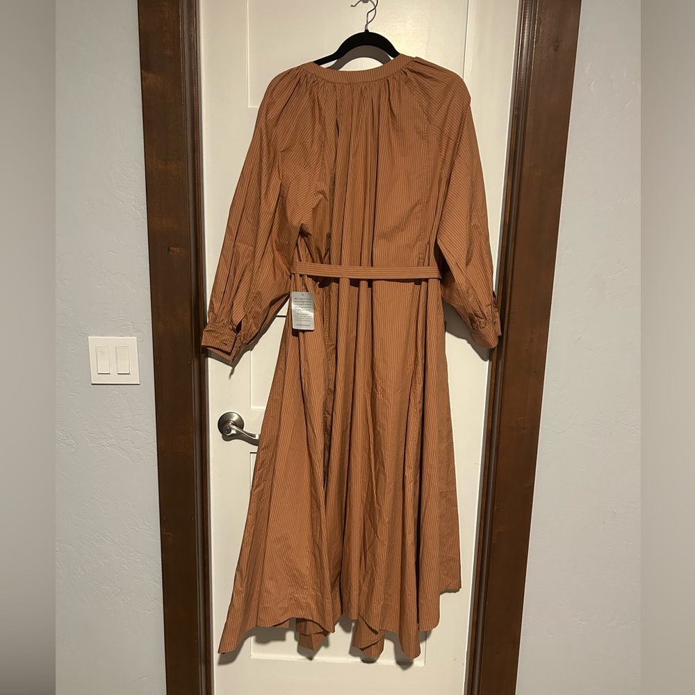 En Saison Camila Midi / Maxi Striped Shirt Dress in Cider Size Large New - Picture 6 of 10
